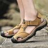 Fashion 2025 Summer Men Sandals Genuine Leather Beach Slipper Casual Leather Sandals Male Outdoor Shoes Roman Shoes Chaussure Hommes