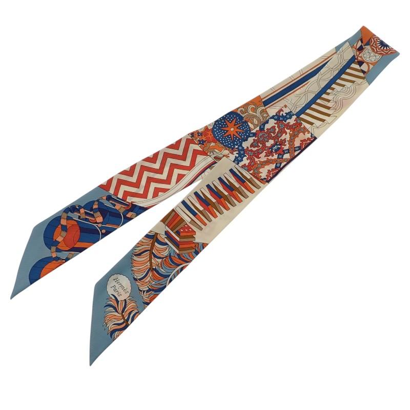 HERMES   scarf blue silk Women