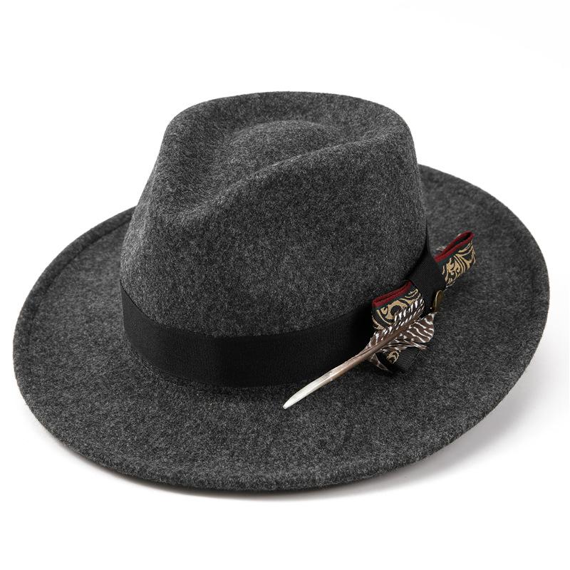 Men's Wool Felt Hat with Feather & Heart, Premium Fashion Riding Hat for Women
