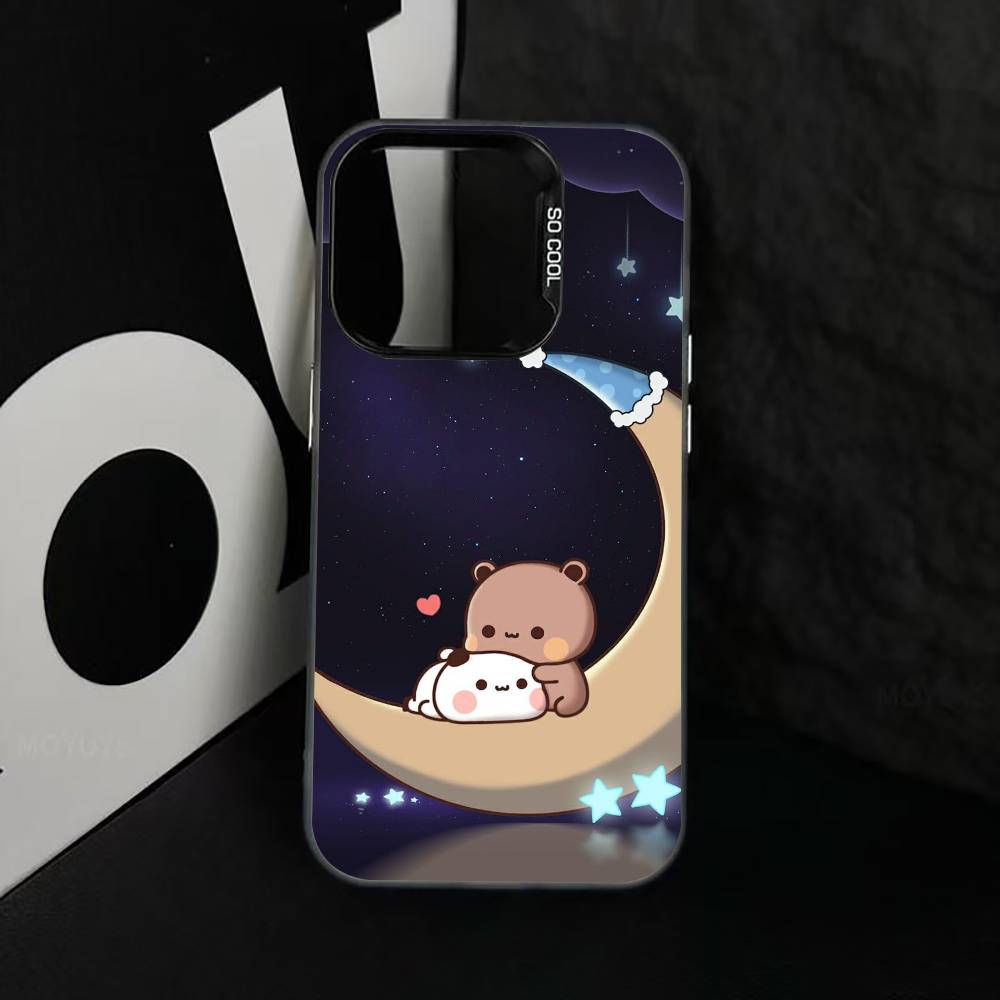 Sweet YiEr & BuBu Phone Case For iPhone 17,16,15,14,13,12,11 Plus,Pro Max,XS,Colorful Silver Black Cover