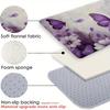 1Pcs Purple Floral  Butterfly Pattern Floor Mat Modern Kitchen  Rug Non-Slip Colorful Indoor Carpet, For Home Bathroom Bedroom Living Room Decor