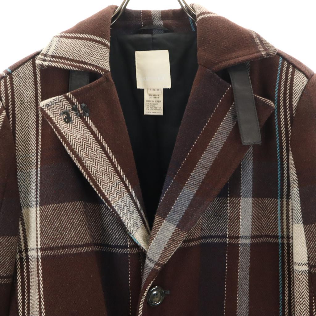 DIESEL check coat M Brown Men's Used