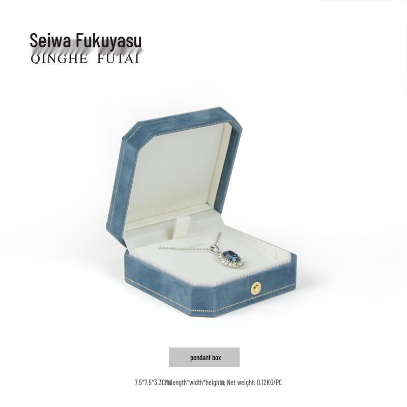 Achteckige Samt-Schmuckschatulle für Ringe, Anhänger, Halsketten und Ohrringe