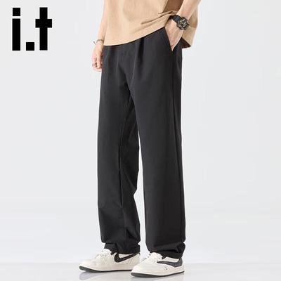 Izzue It Men's Ice Silk Straight Casual Pants