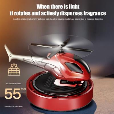Air Freshener Car Aromatherapy Diffuser Powered Rotating Portable Solar Helicopter Design Diffuser with Plant Extract