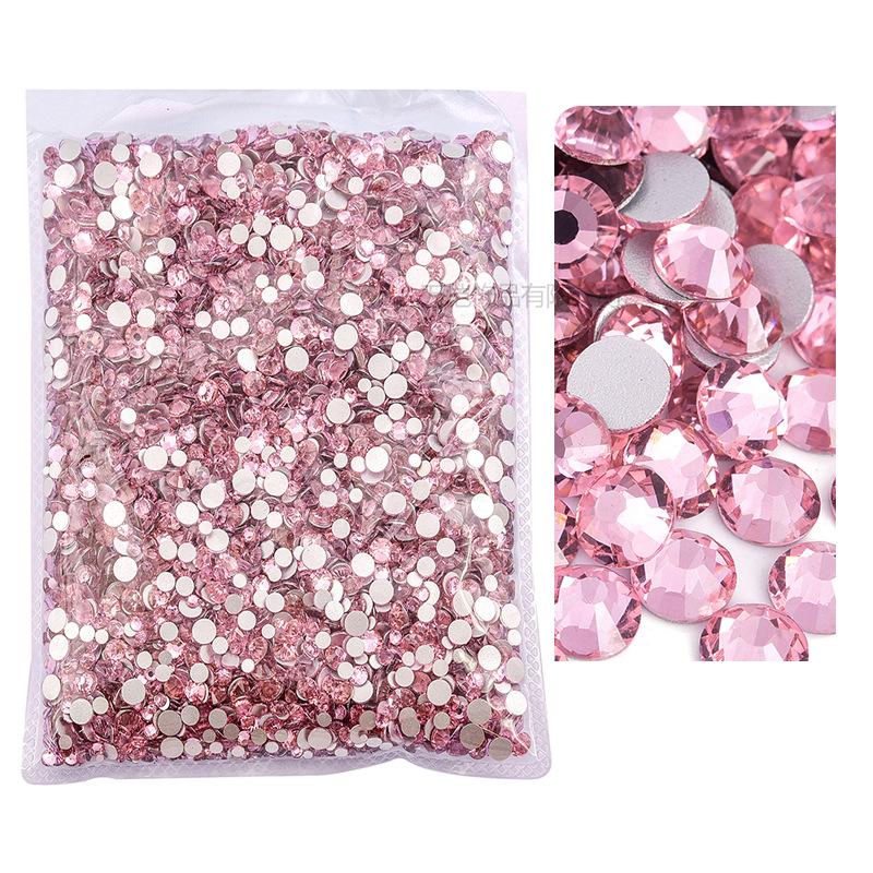 P1-70 Ordinary Color Large Packaging Glass Flat Bottom Diamond Rhinestone Nail Diamond Diy Crystal Mobile Phone Case Beauty Jewelry Accessories