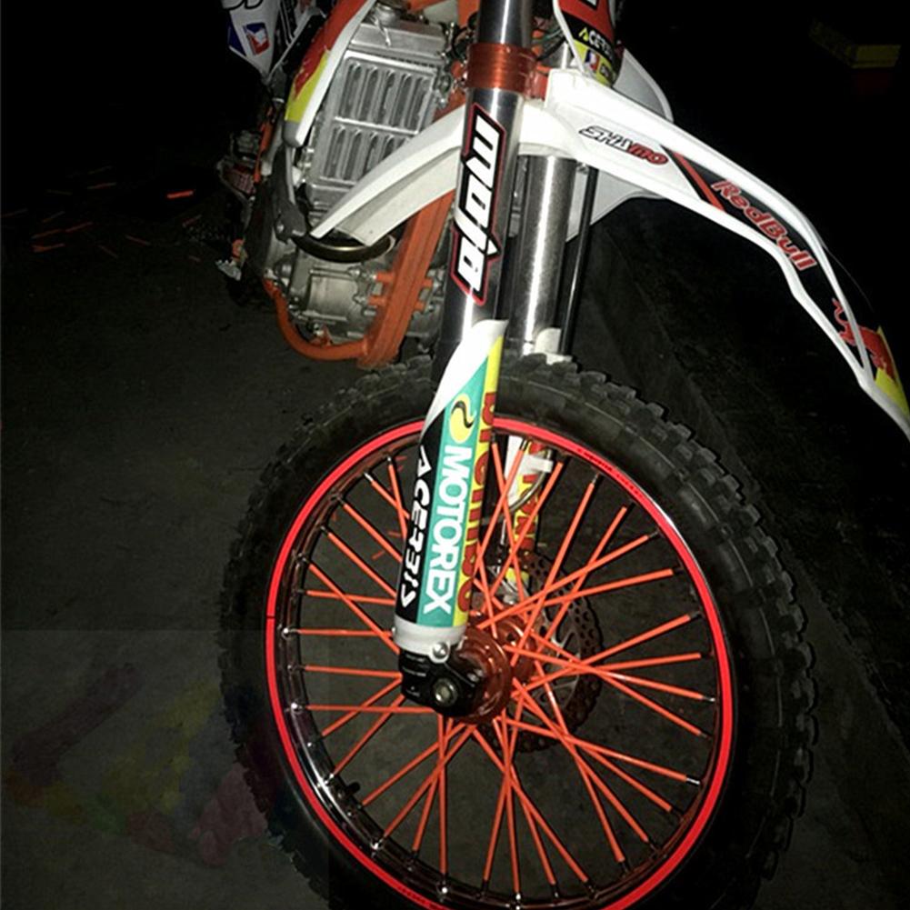 72Pcs Bike Motorcycle Wheel Spoked Protector Skin Covers Pipe For Motocross Bicycle Bike Cool Accessories 12 Colors 24CM