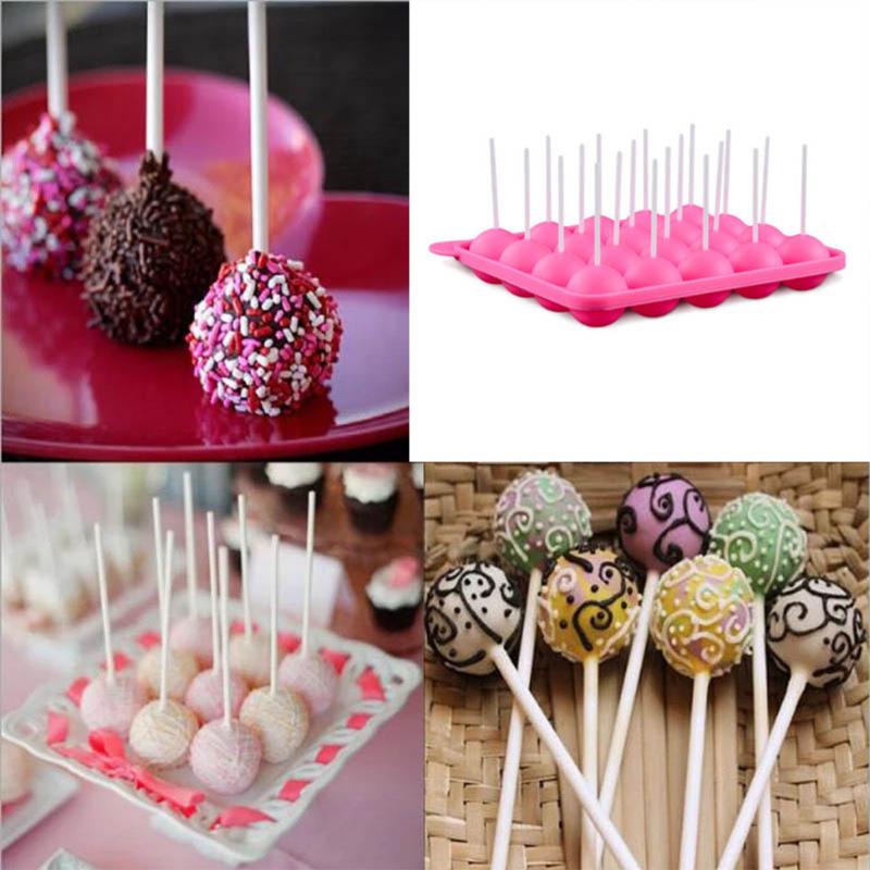 20 Hole Silicone Lollipop Mold DIY Chocolate Jelly Ice Ball Cake Molds Reusable Nold Baked Dessert Non-stick Mould Kitchen Tools