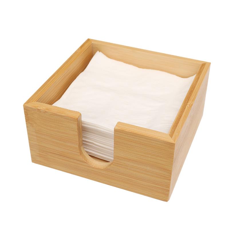 Bamboo Square Desktop Tissue Box with Logo