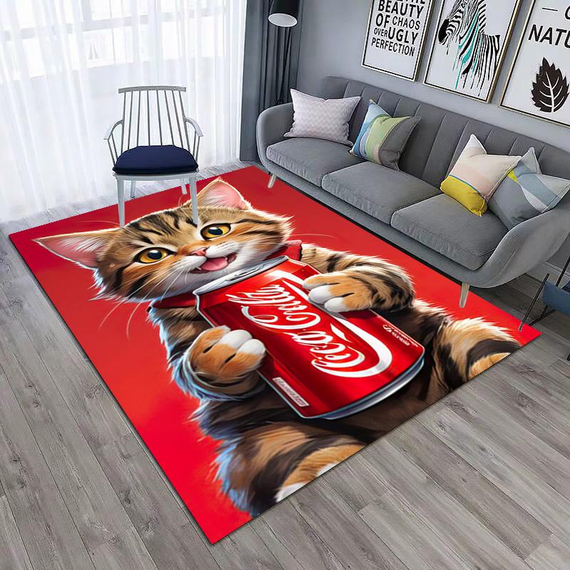 Christmas gift Halloween themed cola beverage Coca Cola carpet is suitable for living room and bedroom doormats office balcony decorative carpet V25