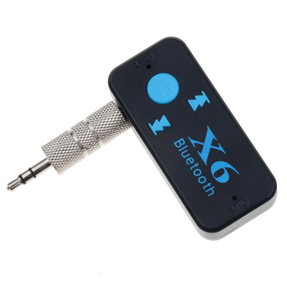 X6 A2DP EDR Handfree Car Kit Bluetooth 4.1 Receiver 3.5mm AUX Car Stereo Audio Music with Microphone Wireless Adapter TF