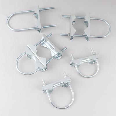 M6U Bolts Heavy Duty Anti-Rust Mast To Mast Mount Bracket Kit For TV CB Ham Double Antenna Mast Clamp V Jaw Block