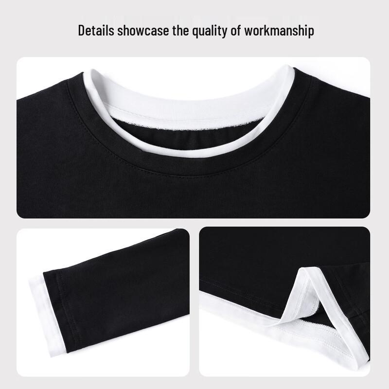 Handu Yishe Women's Faux Layered Round Neck Sweatshirt