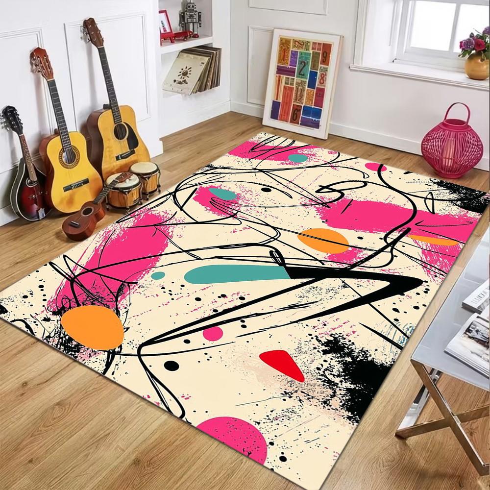 Colorful Abstract Graffiti Carpet for Living Room Bedroom Kitchen Doormat Non Slip Mat for Living Room Bedroom Study Home Decor