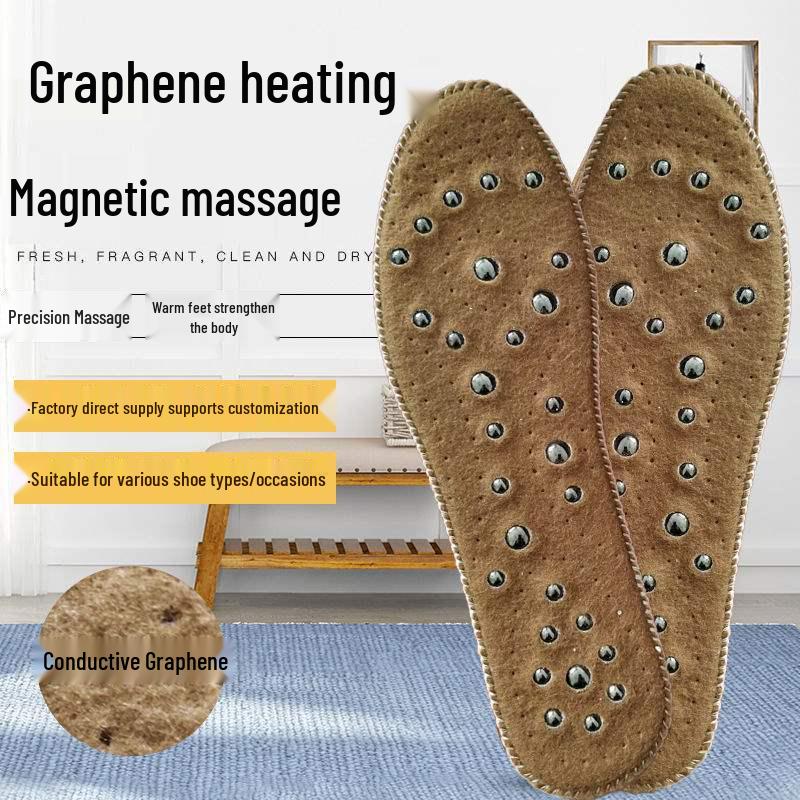 Breathable Magnetic Therapy Acupoint Massage Insoles with Heating Pads