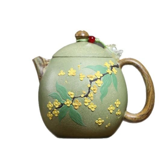 

190ml Authentic Yixing Purple Clay Teapots Handmade Dragon Egg Pot Raw Ore Bean Green Mud Kettle Chinese Zisha Tea Set Craft