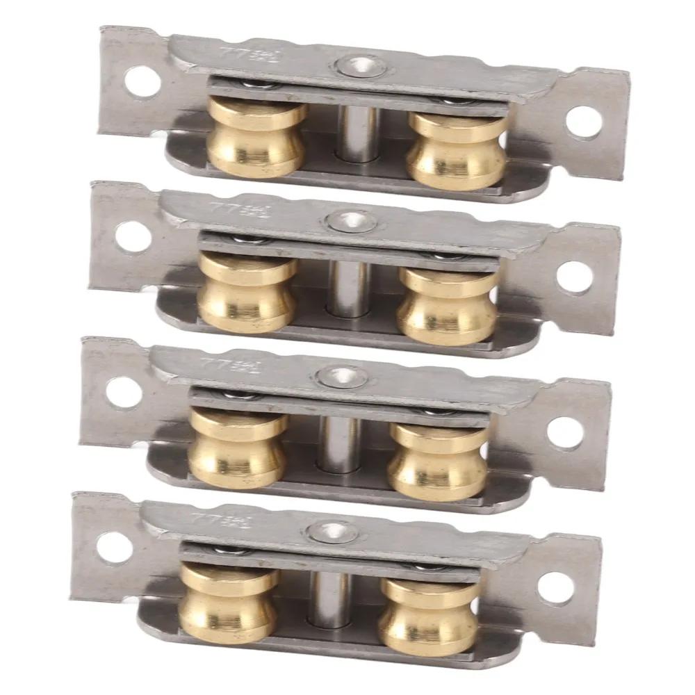 4PCS Double Rollers Sliding Door Roller Tandem Rollers Stainless Steel Sliding Patio Door Roller Assembly With Screws