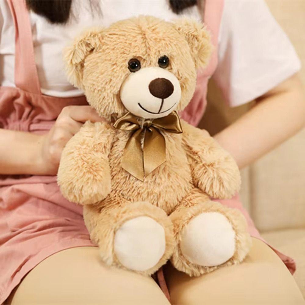 Soft Colorful Bear Stuffed  Toy Animal Dolls Stuffed Hug Bear Doll Bow Tie Bear Plush Toy  Children