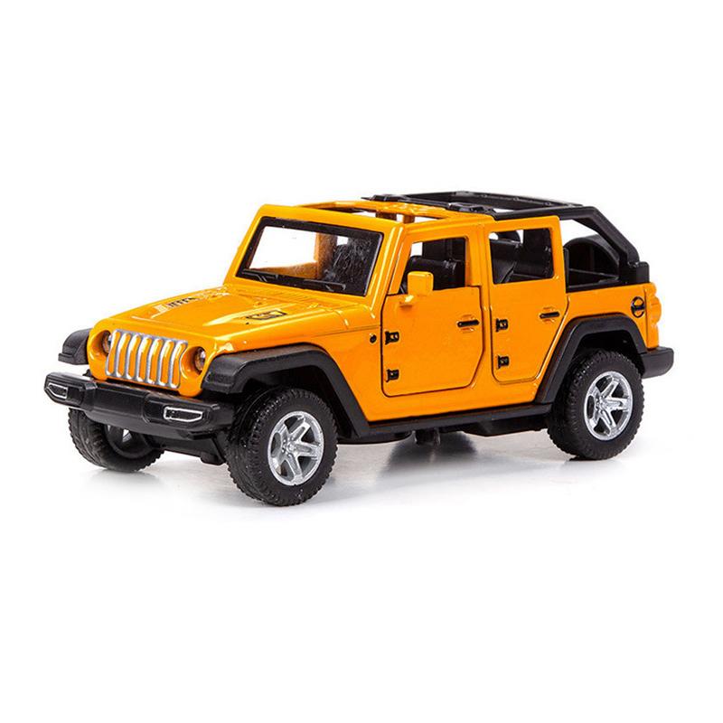 

Масштаб 1/36, сплав, модель автомобиля JEEP Wrangler, симуляция внедорожника, инерционная машина, украшение, коллекция, игрушки для детей convertible жёлтый