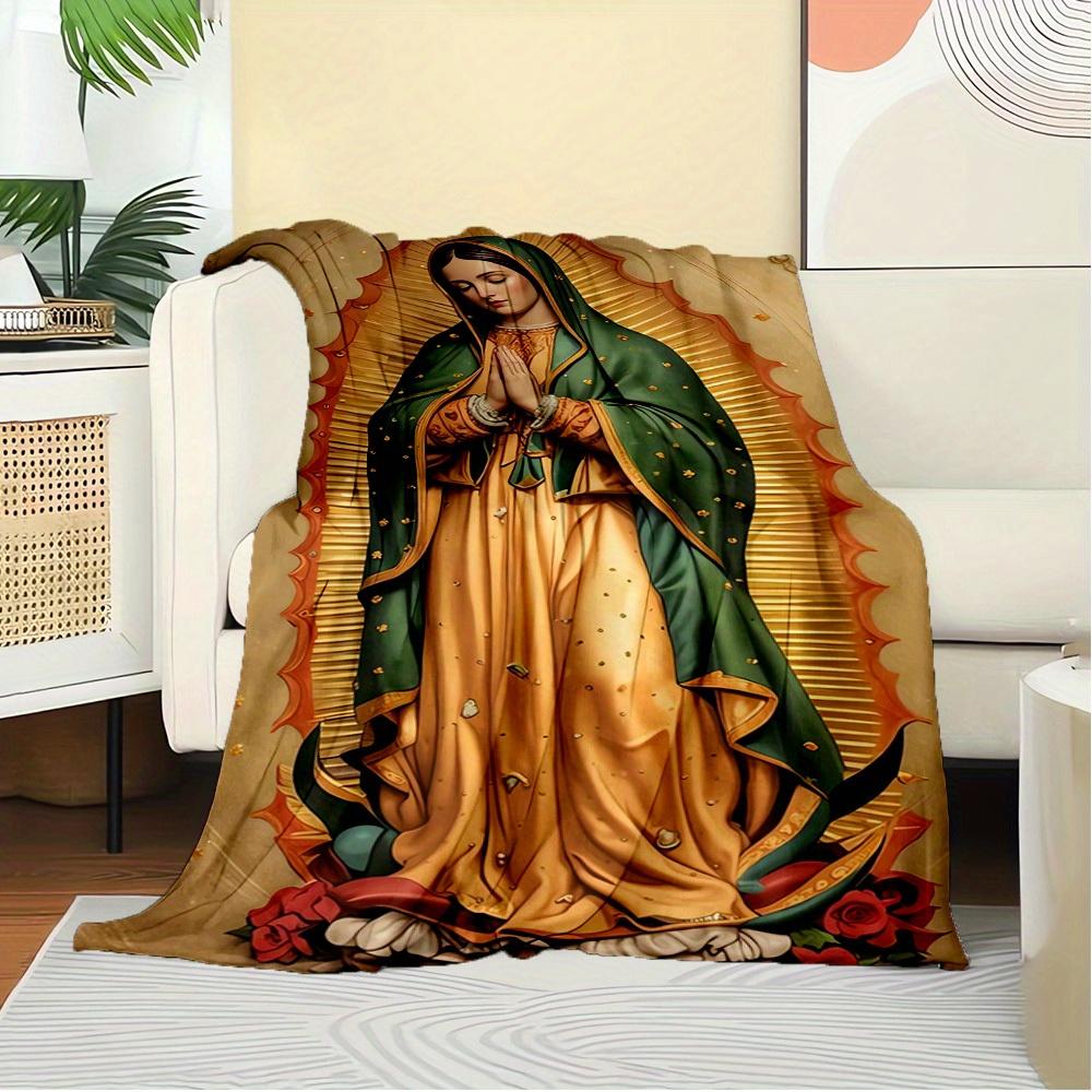 1pc Virgin Mary,Guadalupe,Devotion Flannel Blanket  Lightweight Soft for All Seasons, Ideal for Couch, Office, Bed, Travel, Camping  Throw78