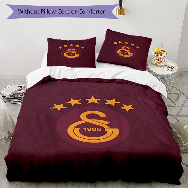 3pcs Football Team (2) Design Cover Set - HD Printed Bedding with 1 Cover and 2 Pillowcases - Perfect for Home and Dorm Decor