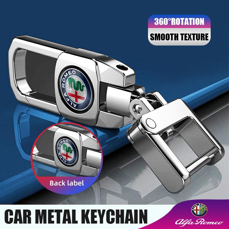 Car Alfa Romeo Logo Keychain Men's Anti Loss Keyring Key Buckle Valve cap For Alfa Romeo 4C 159 Spider Giulia Giulietta 156 Tona wzvc44