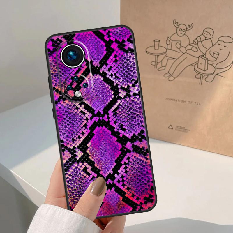 Snake Skin Case For Honor Magic 5 6 7 Lite Cover For Honor 400 200 Pro X9c X9b X9a X8a X8b X9 50 70 90