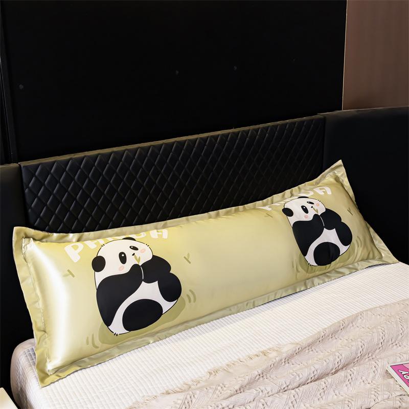 

120/150/180 см Длинная летняя прохладная парная наволочка Длинная двойная наволочка для влюбленных Наволочка из атласной ткани Ice Silk Наволочка 48x120cm