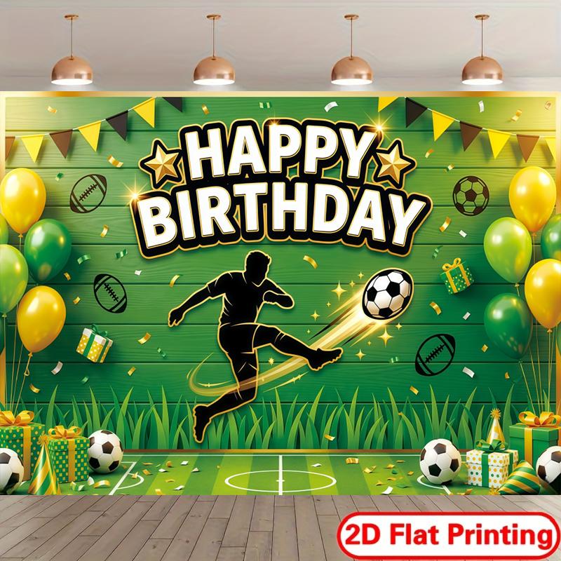 1pc football theme birthday background cloth banner suitable for birthday celebrations holiday celebrations anniversaries 100x150cm