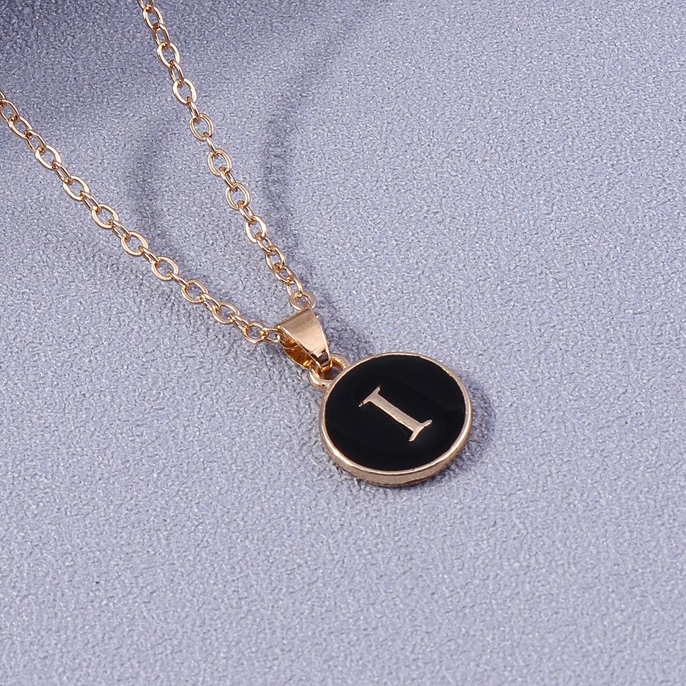 Fashion Enamel Initials Letter Pendant Necklace for Women Girls A-Z Alphabet Name Necklace Birthday Jewelry Gift