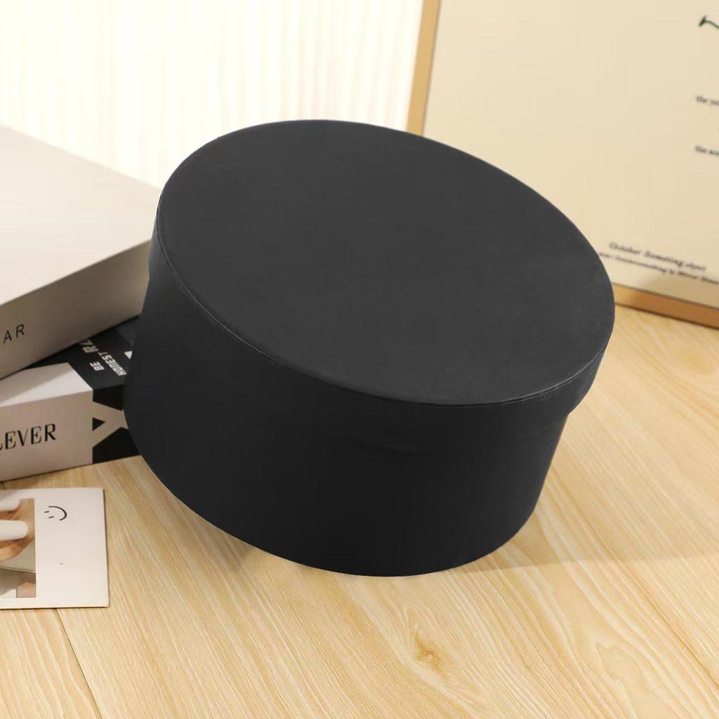 Retro Korean Velvet Round Gift Box - Black, Exquisite, and Empty