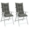High Back Seat Cushions 2 Pcs Dark Grey Melange 120 X 50 X 7 Cm Fabric