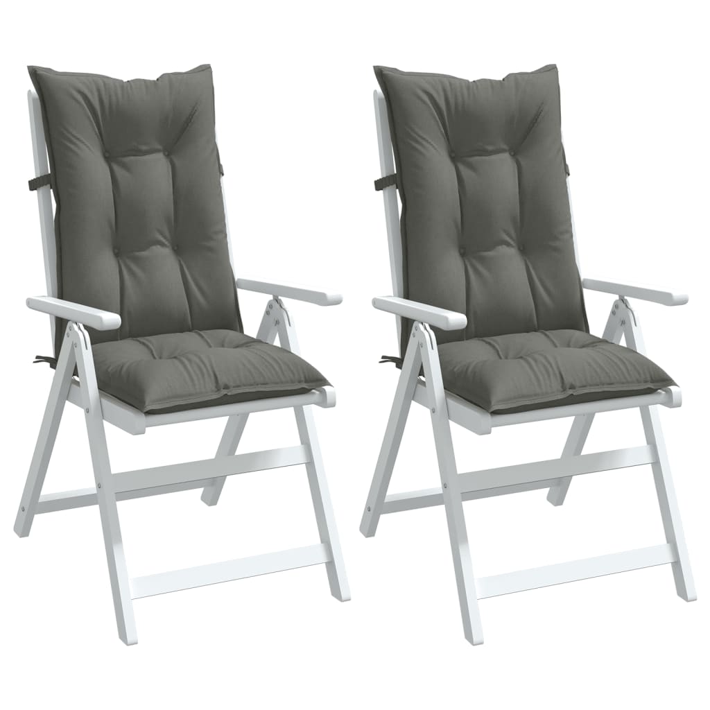 High Back Seat Cushions 2 Pcs Dark Grey Melange 120 X 50 X 7 Cm Fabric