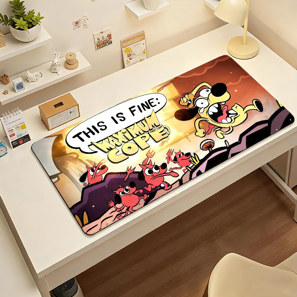 KC Green Fine Dog Mouse Pad Nonslip Locking Edge DeskMat PC Laptop Accessories Rubber Office Keyboard Large Game XXL carpet