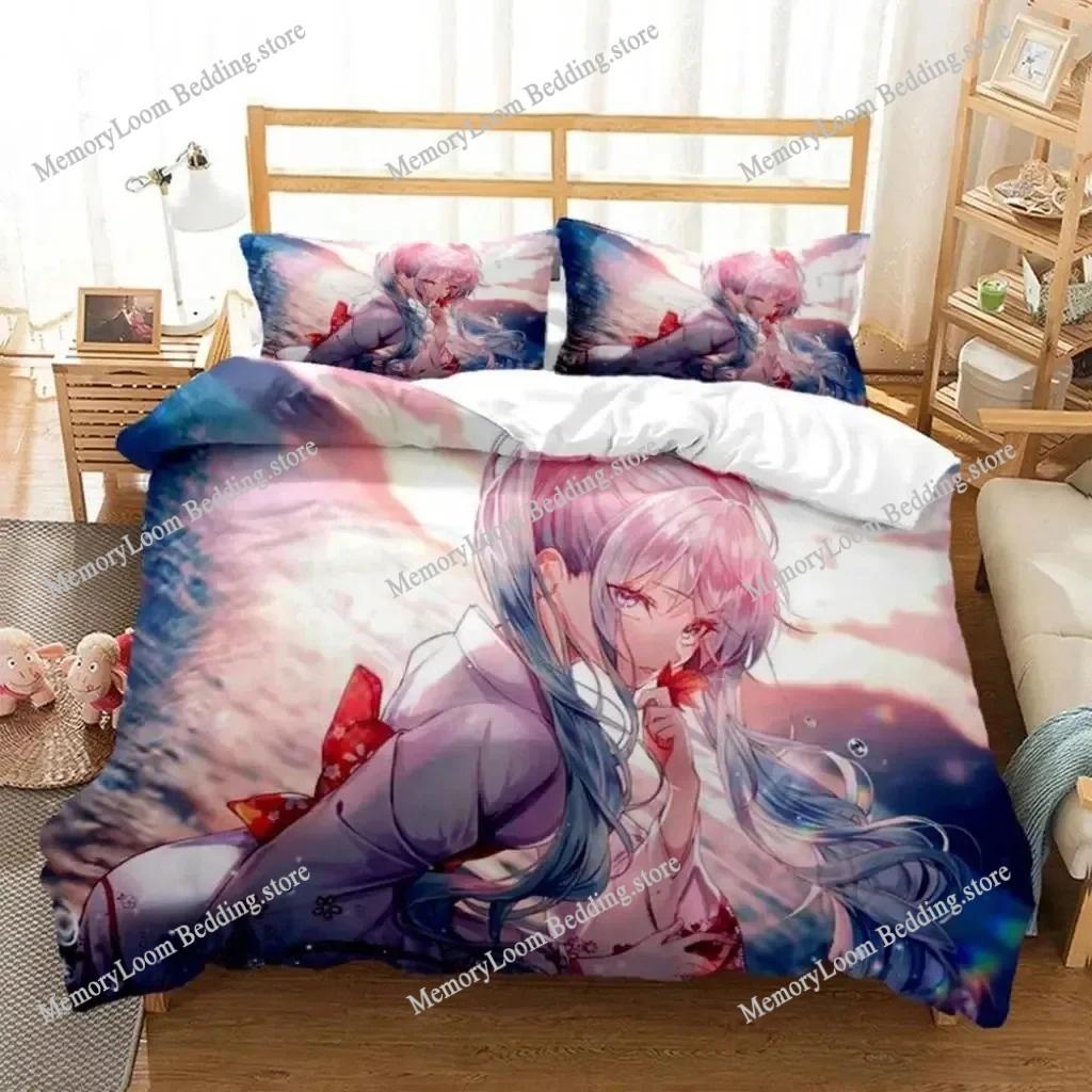 Princess Girl Hime Premium Luxury Bedding Set Japan Cartoon Soft Duvet Cover Plush Comforter Bedspread Twin/Single Size Printed