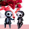 Sugar Skull Decor - Sugar Skull Couple Statue for Halloween Home Decor - Day of The Dead Decor for Home - Resin Crafts Skeleton Memorial Sculpture -
