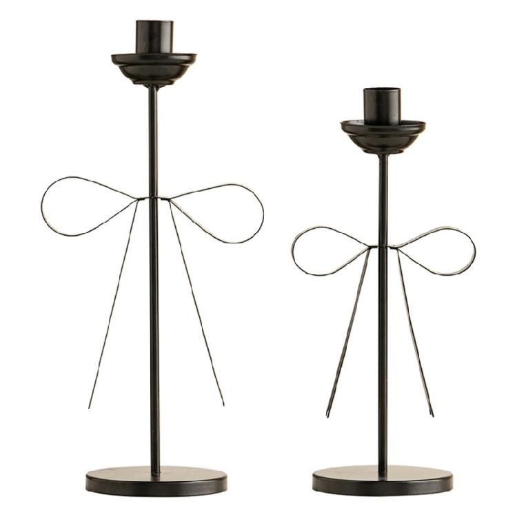 Bowknot Iron Taper Candle Holders Candlestick Holders Decorative Candle Stand for Wedding,Dining Table,Home Decors