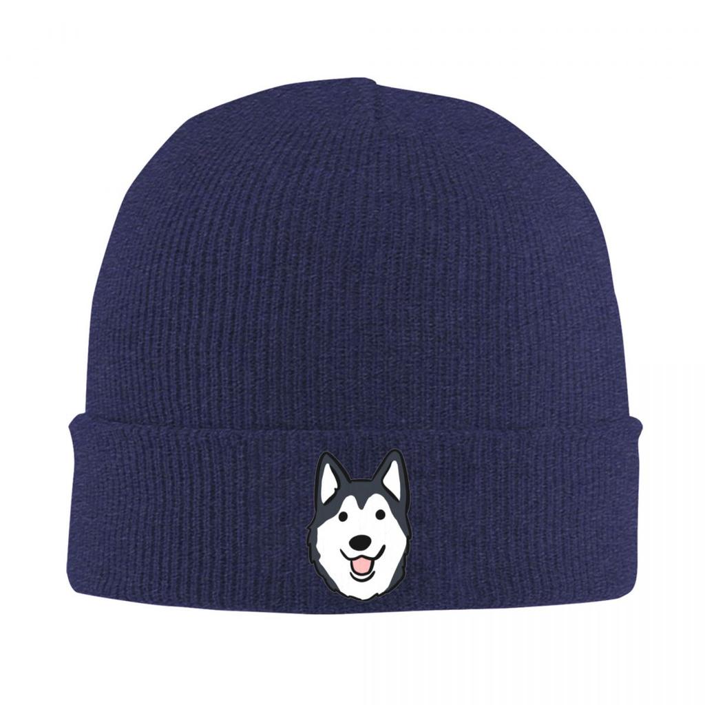Siberian Husky Alaskan Dog Warm Knitted Cap Fashion Bonnet Hat Autumn Winter Outdoor Beanies Hats for Men Women Adult