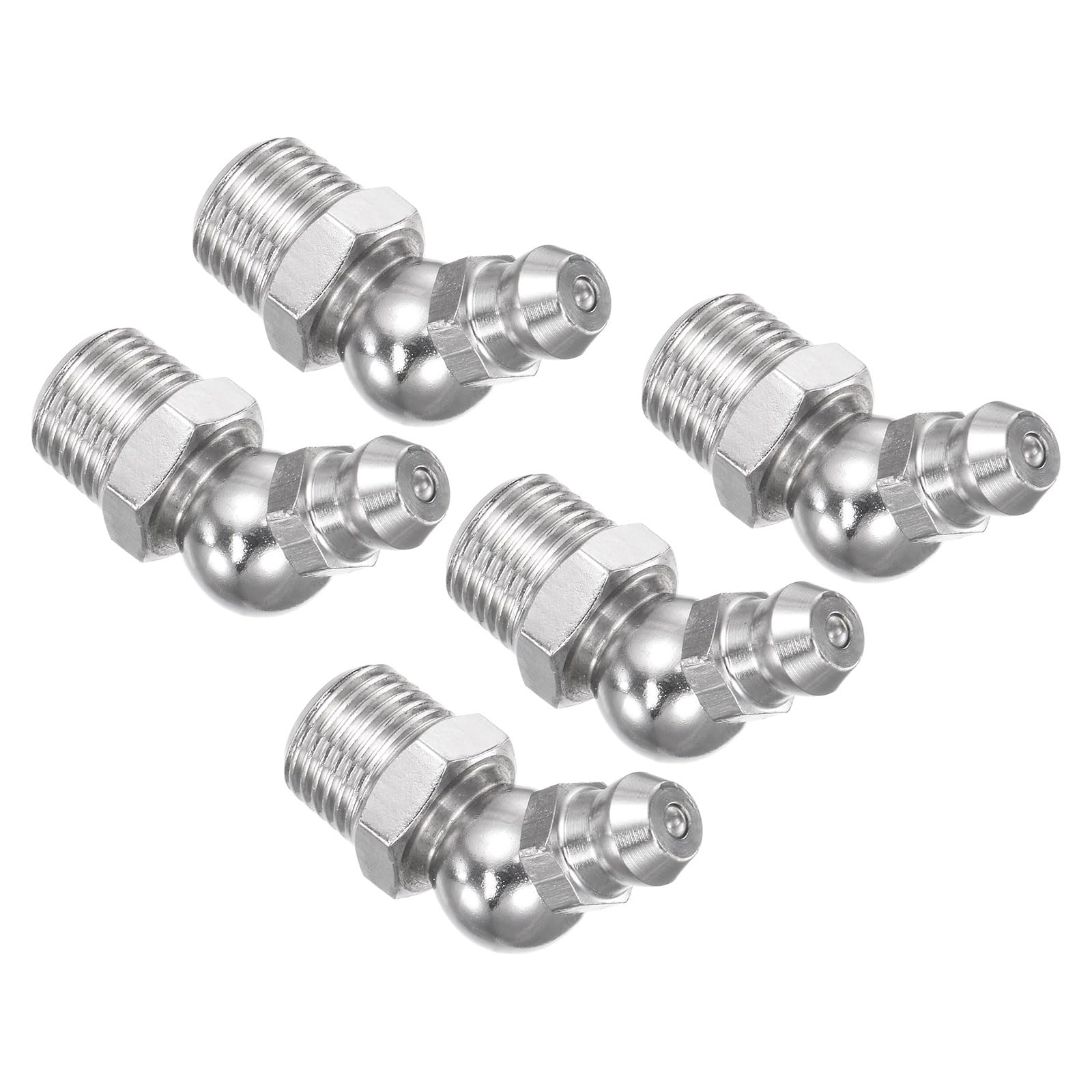 CoCud 304 Stainless Steel 45 Degree Lube Nipple | 1/8 28 | Hydraulic Lube