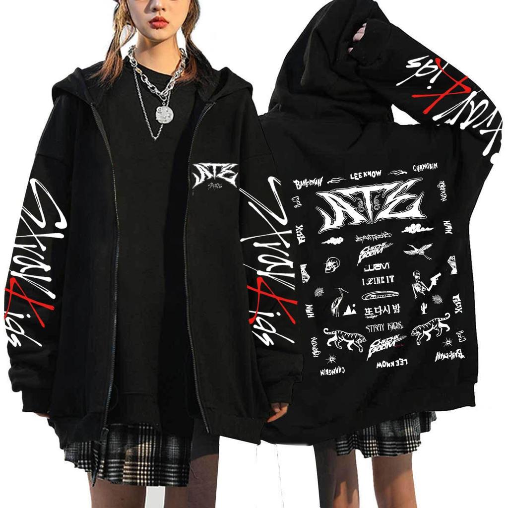 Women's Casual Fashion Printed Long Sleeve Zipper Hooded Sweatshirt