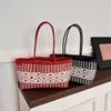 Hollow Out Weave Bag Bohemian Style Plastic Handbag Trendy Beach Tote Bag  Shopping