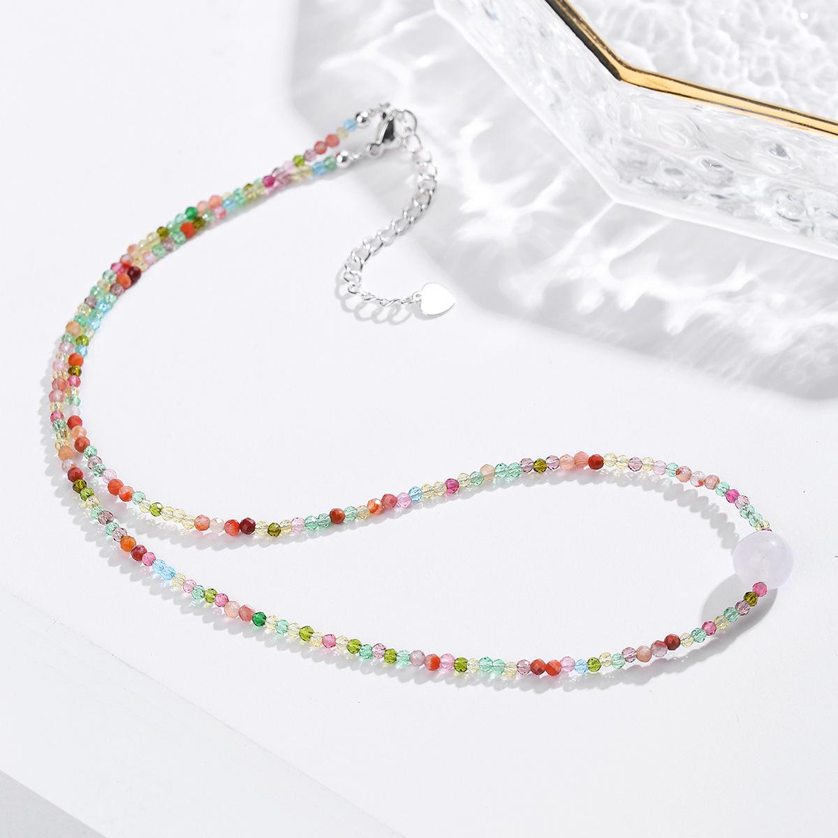 

Богемский аметистовый хрустальный кулон и ожерелье-чокер из бусин