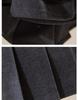 Women's High-Waisted Woolen Pleated A-Line Skirt - Slimming Autumn/Winter Academy Style