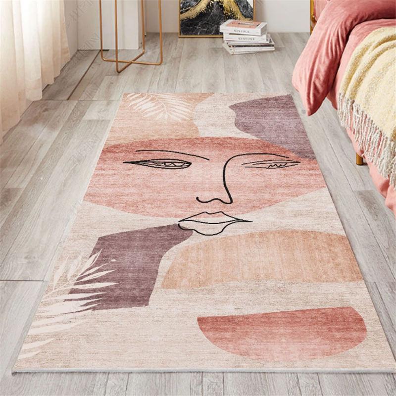 Retro Carpet Living Room Coffee Table Mat American European Bedroom Bedside Carpet Abstract Art Style