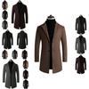Stilvoller Herren Slim Trenchcoat mit langem einreihigem Design und Reversjacke