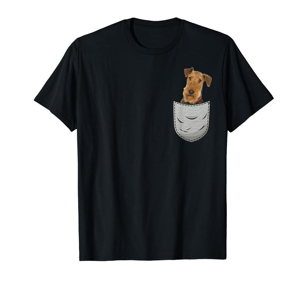 Airedale Terrier Waterside Bingley Chest Pocket Pocket T-Shirt