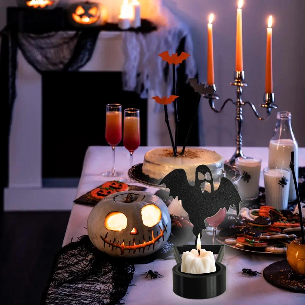 Funny Candle Holder Table Decoration Innovative Halloween Projection Candle Stand For Bedroom Home Decor Shaow-Candle Ornament