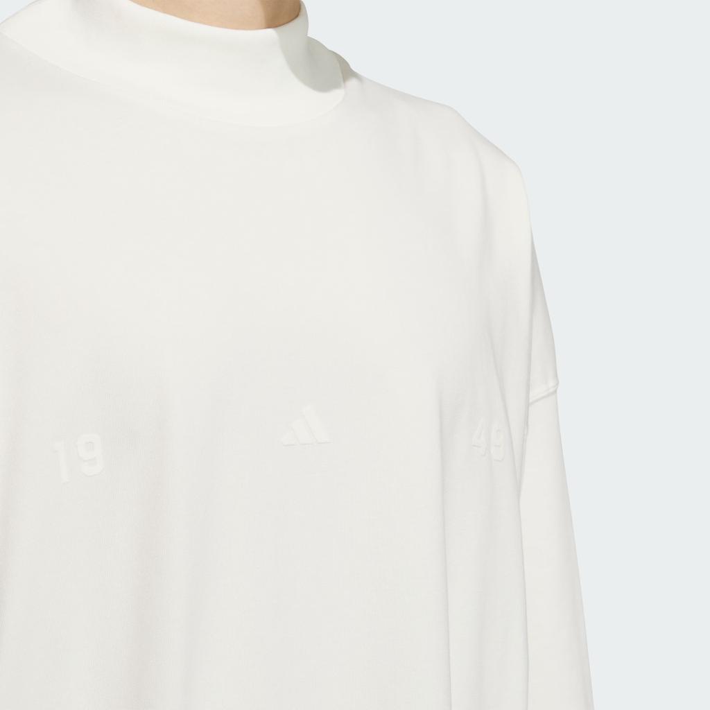 Adidas Lounge Long Sleeve Loose Fit Round Neck Fashion Soft Long Sleeve T-Shirt Men Tops Han-Jade-White JL6066