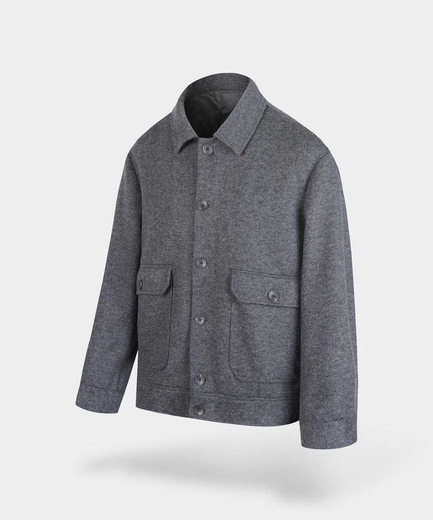 Birbante Wool Blend Blouson Jacket - Grey