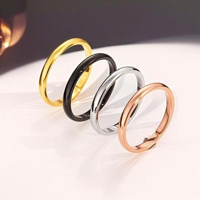Elegante Anillo de Titanio de Acero Inoxidable para Mujer - Lujoso de Alta Gama, No se Desvanece, Diseño Esférico Fino